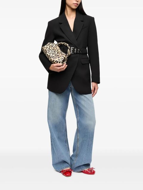 GANNI belted blazer - Black