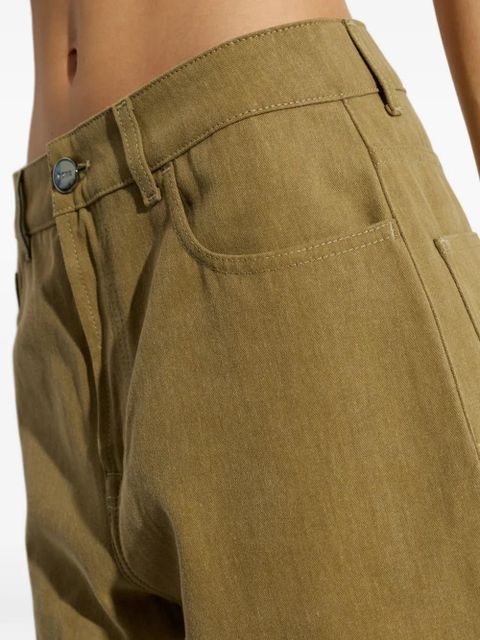 Róhe button-fastening trousers - Brown