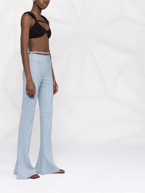Jacquemus wool-blend flared trousers - Blue