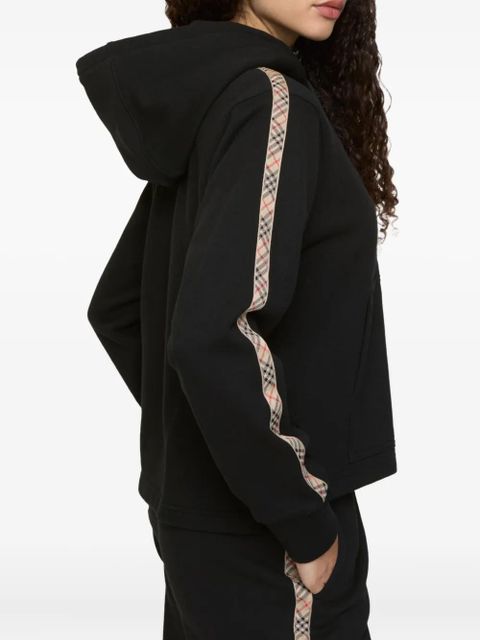 Burberry checked-trim zip-up hoodie - Black - zdjęcie produktu nr 2