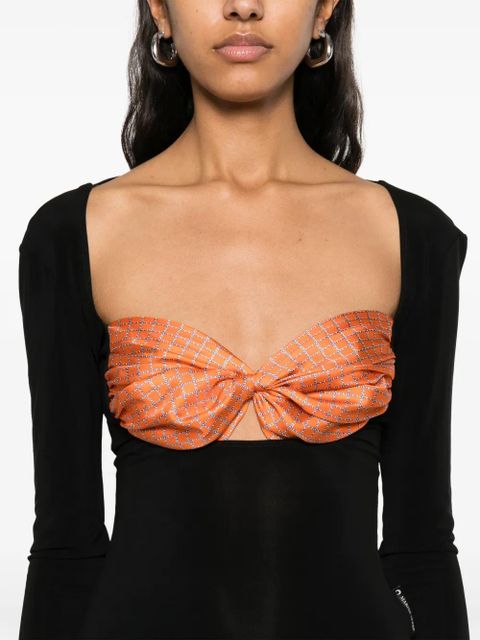 Marine Serre Regenerated Silk Scarves maxi dress - Black