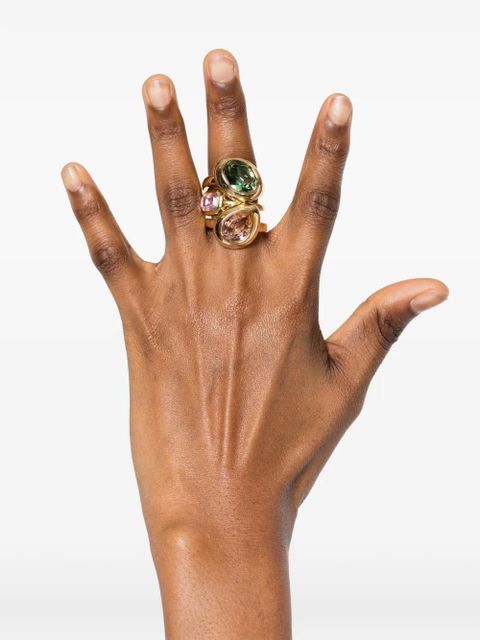 Swarovski Gema motif ring set (set of three) - Gold - zdjęcie produktu nr 2