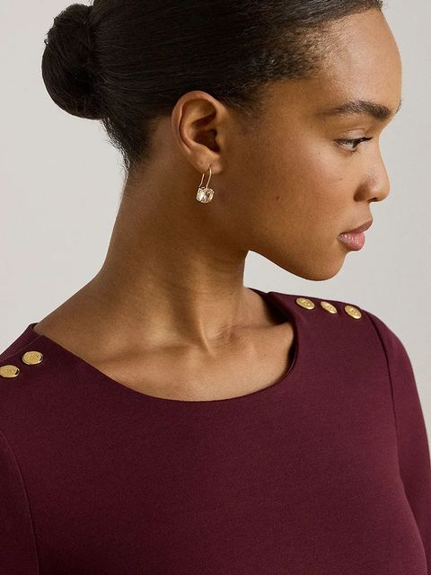 Lauren Ralph Lauren sukienka kolor bordowy 200980931