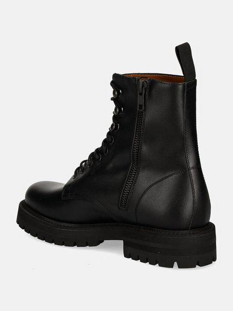 Common Projects botki Combat damskie kolor czarny na płaskim obcasie 6180