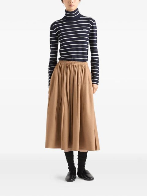 Prada camel-hair circle midi-skirt - Neutrals - zdjęcie produktu nr 2