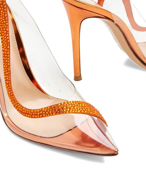 Gianvito Rossi 105mm Hortensia crystal-embellished pumps - Orange - zdjęcie produktu nr 2
