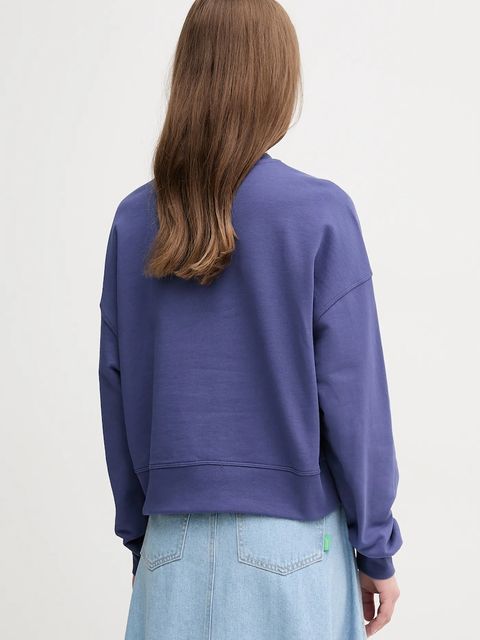 United Colors of Benetton bluza bawełniana damska kolor fioletowy z nadrukiem 3UNID109A - zdjęcie produktu nr 2