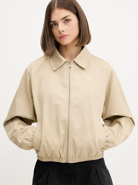 Guess Jeans kurtka bawełniana kolor beżowy przejściowa W5YL20 WGYN1 - zdjęcie produktu nr 1