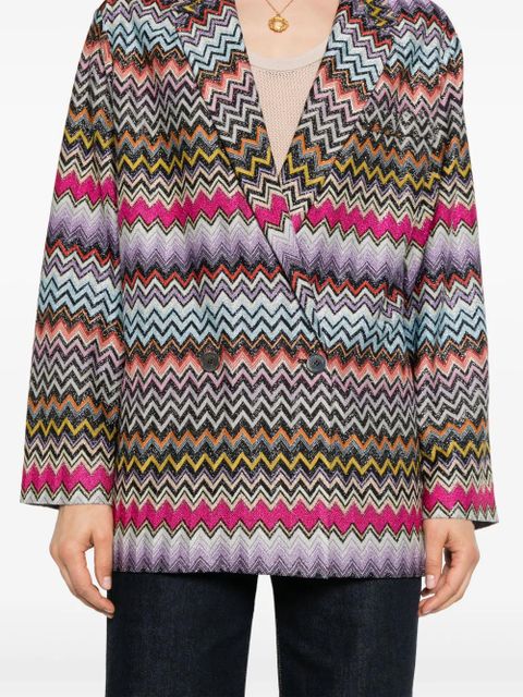 Missoni zigzag-woven double-breasted blazer - Black