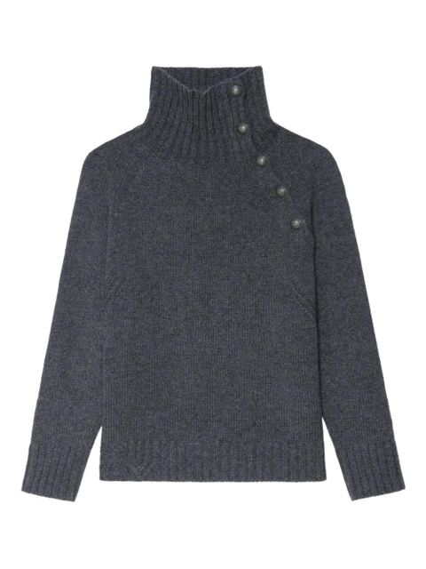 Zadig&Voltaire Mora high-neck button-detail sweater - Grey - zdjęcie produktu nr 1