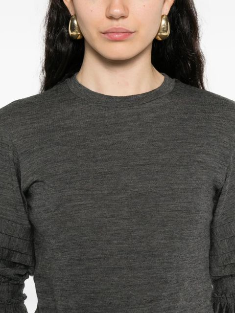 Jil Sander ruffled-sleeved top - Grey