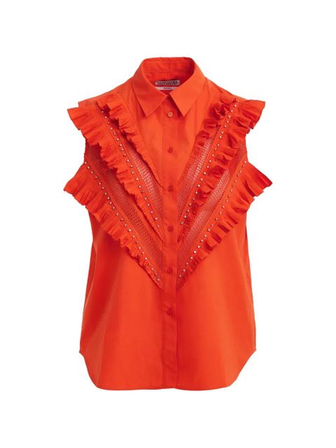 Essentiel Antwerp ruffled eyelet shirt - Orange - zdjęcie produktu nr 1