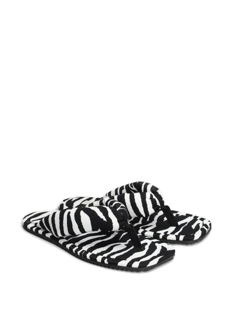 The Attico zebra-print flip-flops - White