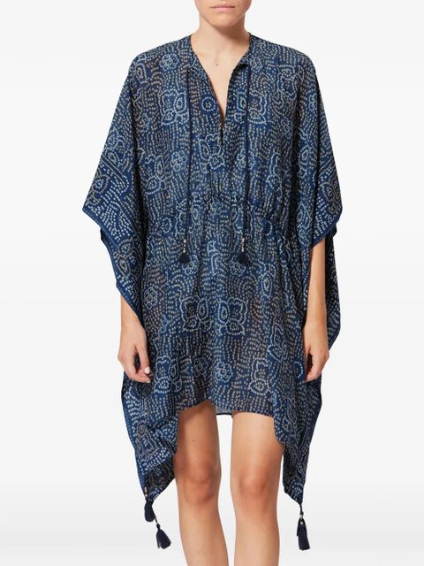 ISABEL MARANT LORELIZ tassel patterned cover-up - Blue