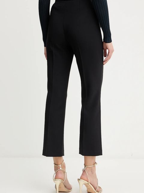Elisabetta Franchi spodnie damskie kolor czarny dopasowane high waist PA10856E2 - zdjęcie produktu nr 2