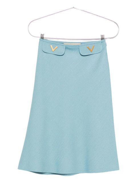 Valentino Garavani V-detail A-line midi skirt - Blue