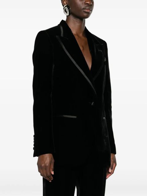 TOM FORD single-breasted velvet blazer - Black - zdjęcie produktu nr 2