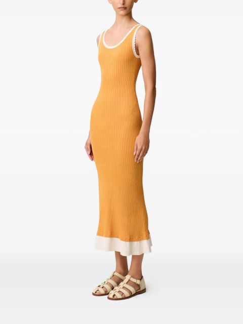 Claudie Pierlot scalloped knitted dress - Orange