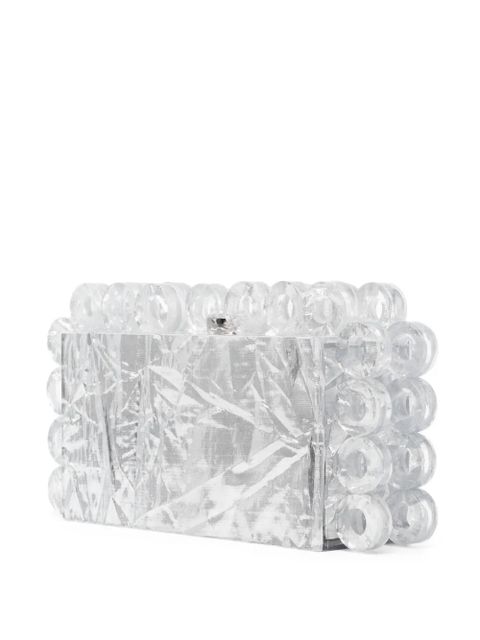 Cult Gaia Harlow chunky-crystal clutch bag - Silver
