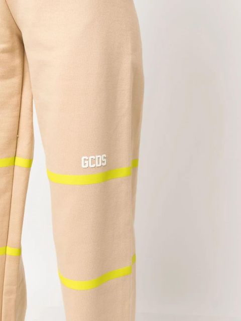GCDS stripe-detail cotton sweatpants - Brown