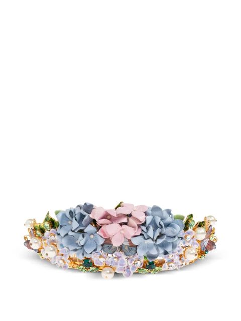 Dolce & Gabbana floral-embellished headband - Blue - zdjęcie produktu nr 1