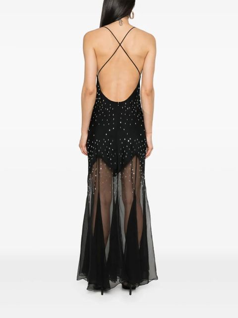 Rabanne crystal-embellished long dress - Black