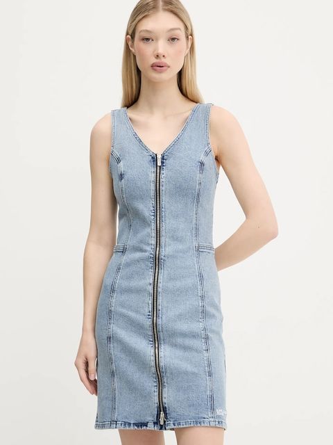 Karl Lagerfeld Jeans sukienka jeansowa kolor niebieski mini dopasowana A3W13016 - zdjęcie produktu nr 1