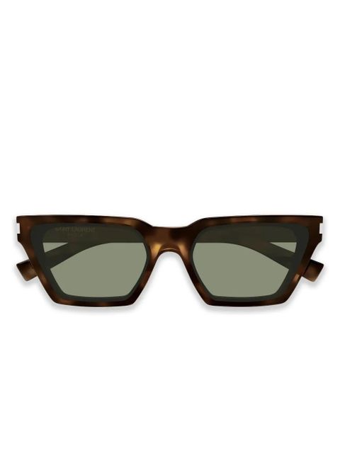 Saint Laurent Eyewear logo-detail sunglasses - Brown