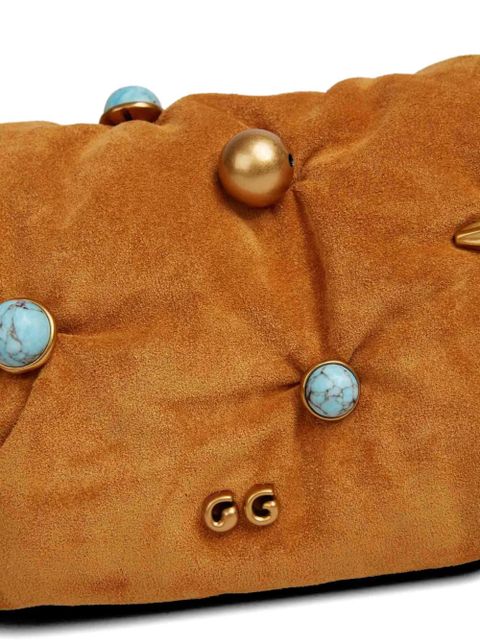 Cult Gaia Amalia suede clutch bag - Brown