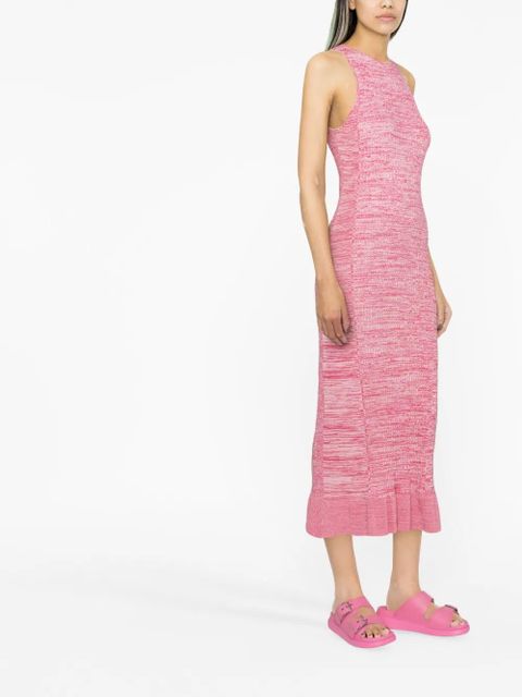 GANNI knitted midi dress - Pink