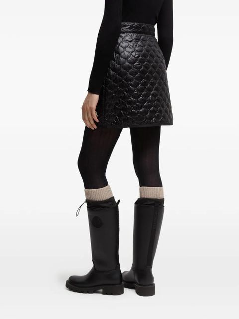 Moncler logo-detail quilted mini skirt - Black