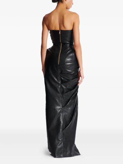 Balmain leather bodycon dress - Black