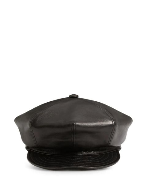 Valentino Garavani Vlogo Signature leather cap - Black - zdjęcie produktu nr 1