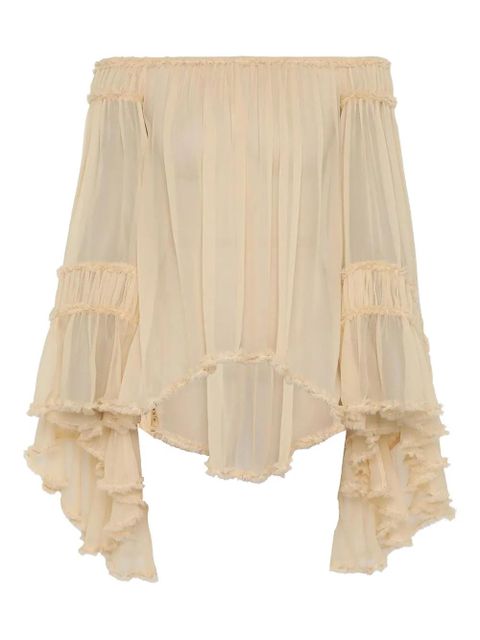 ZIMMERMANN Rebellion Fray ruffled blouse - Neutrals - zdjęcie produktu nr 1