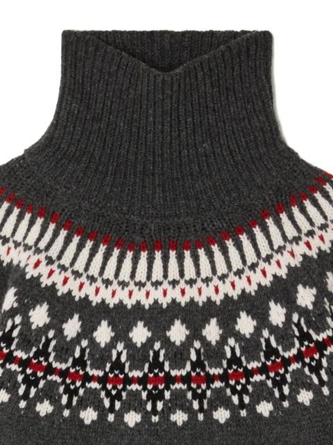 Alanui Sweet Winter fair isle turtleneck sweater - Grey