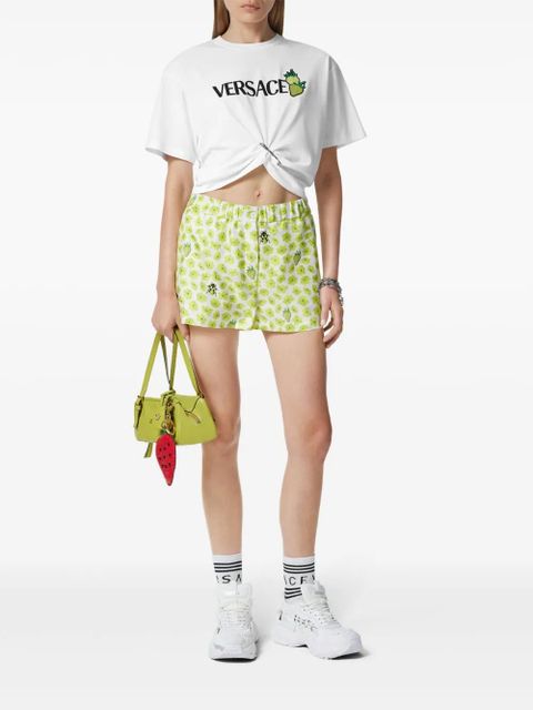 Versace Strawberry Garden Safety Pin cropped T-shirt - White - zdjęcie produktu nr 2
