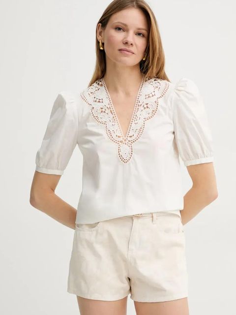 Twinset bluzka bawełniana damska kolor biały z aplikacją 251TT2335 - zdjęcie produktu nr 1