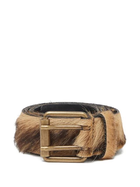 Diesel long-hair leather buckle belt - Brown - zdjęcie produktu nr 1