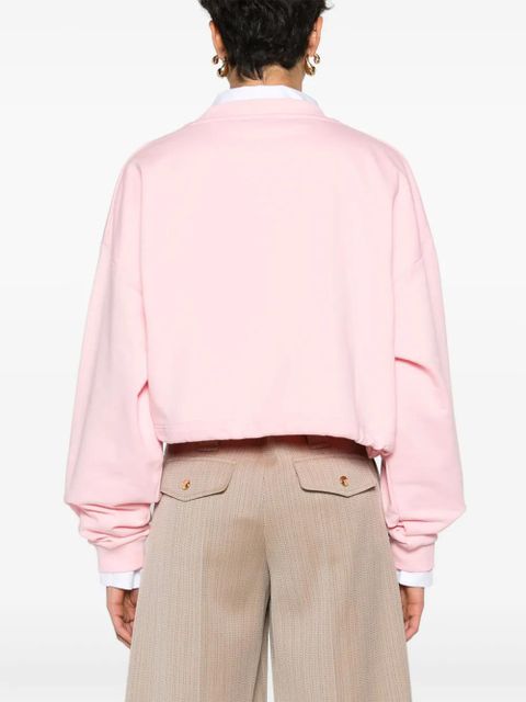 Marni logo-embroidered cropped sweatshirt - Pink - zdjęcie produktu nr 2
