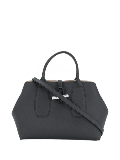 Longchamp Roseau leather tote bag - Black - zdjęcie produktu nr 1