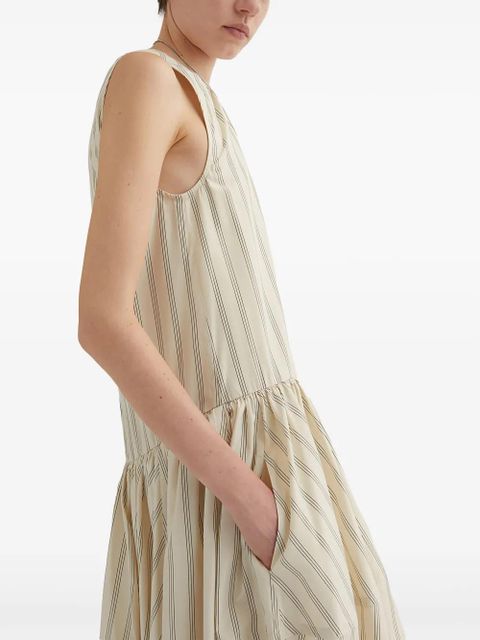 Jil Sander striped midi dress - Neutrals