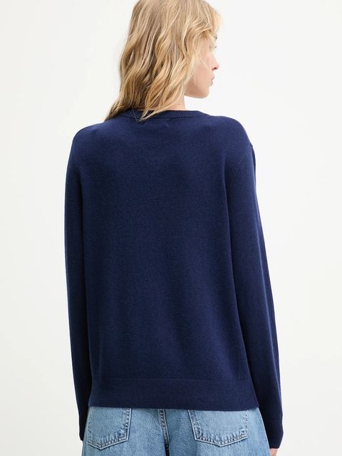 Answear.LAB sweter z wełny merino damski kolor granatowy lekki