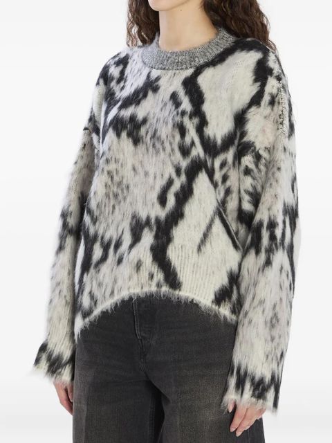 The Attico python-print ribbed sweater - Black - zdjęcie produktu nr 2