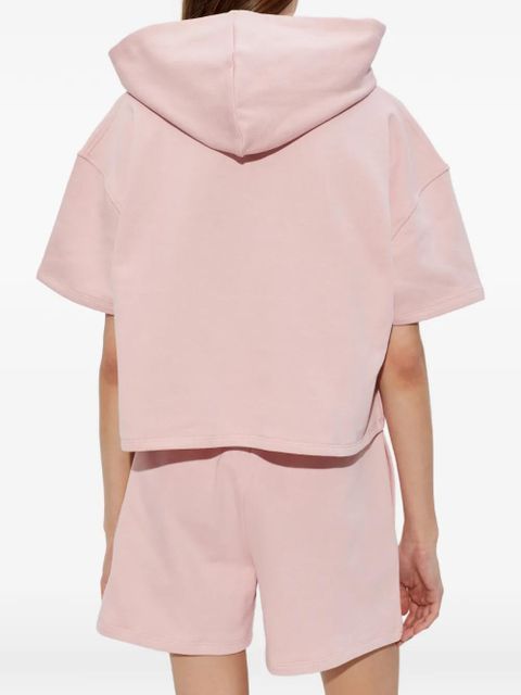Moschino logo-detail short-sleeve hoodie - Pink