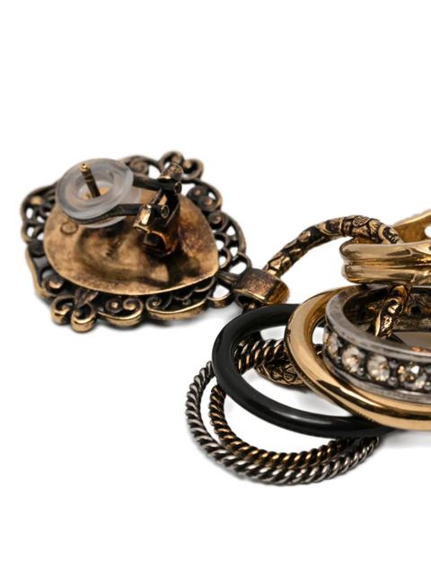 Chloé black drop multiple-rings earrings - Gold - zdjęcie produktu nr 2