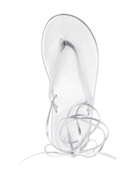 Ancient Greek Sandals Sahara leather sandals - Silver