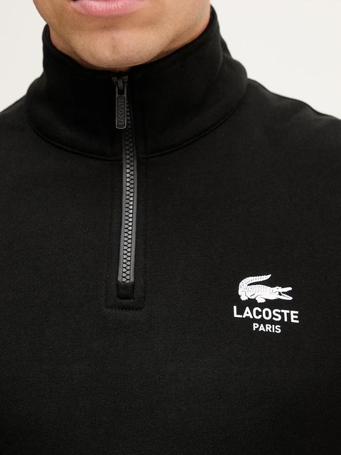 Lacoste bluza bawełniana kolor czarny z nadrukiem SH2735