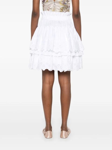 Simone Rocha broderie-anglaise tiered mini skirt - White