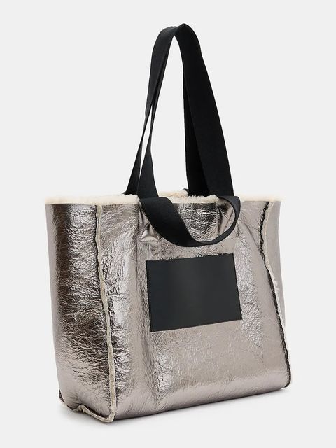 AllSaints torebka skórzana dwustronna IZZY SHEARLING