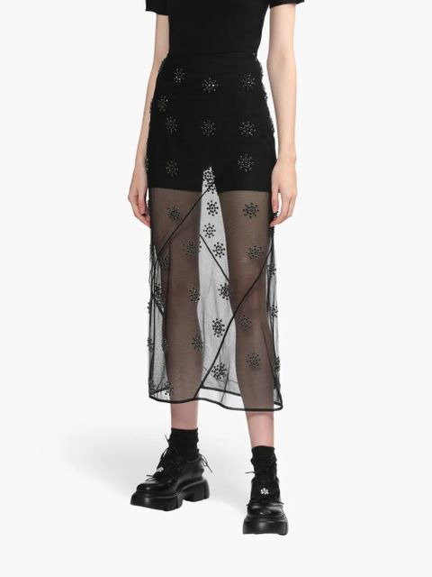 Simone Rocha crystal-embellished skirt - Black